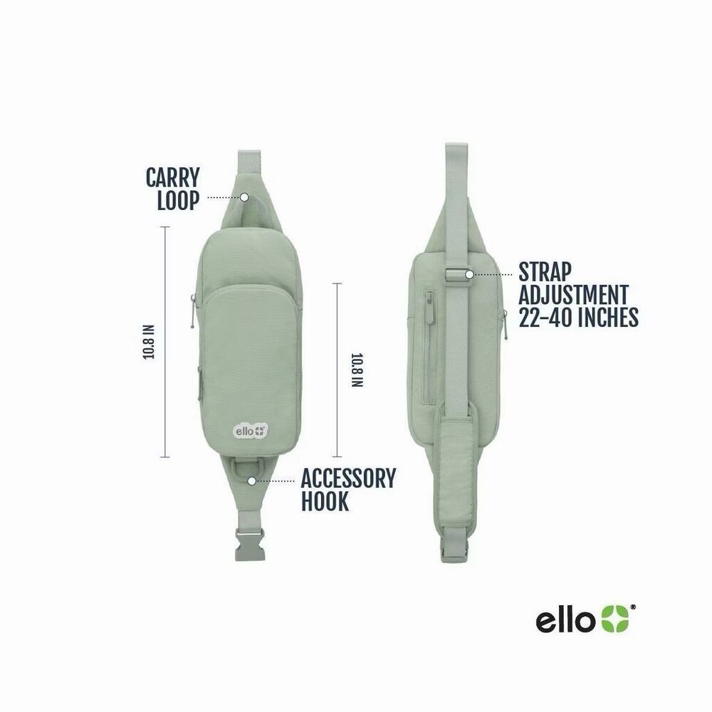 Ello Green Water Bottle Sling Holder Adjustable Carry Strap Fits 20oz-32oz New - Picture 3 of 6